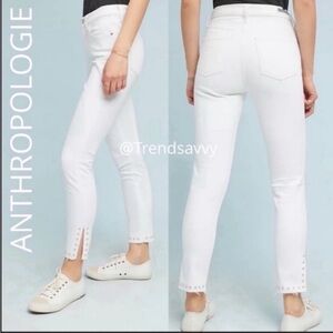 Anthropologie Citizens of Humanity Distressed High Rise Jeans White Plus 32 NWT